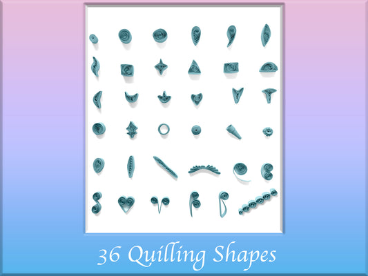 free pdf download quilling shapes chart with video tutorial. download free quilling template. Basic quilling shapes. Quilling for beginners. How to make basic shapes in quilling.