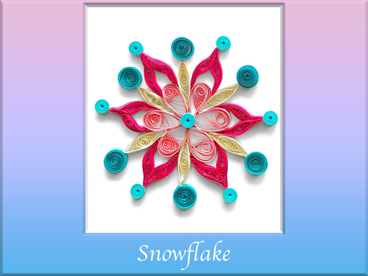 Quilled snowflake. quilling snowflake template design. easy quilling snowflake pattern. simple quilled snowflake. quilled Christmas snowflake.
