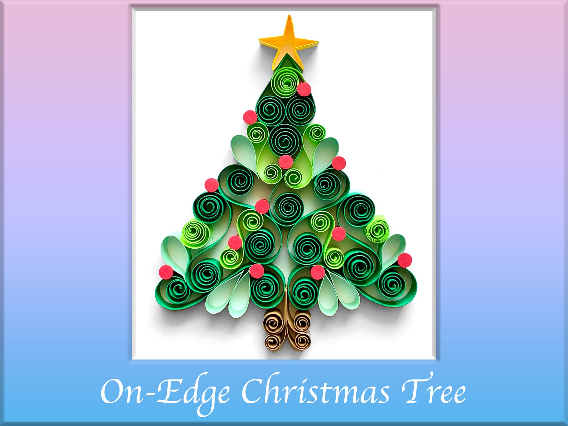 Quilled Christmas tree. paper quilling Christmas tree. Christmas quilling. quilled Christmas card. easy on edge quilling template. on-edge christmas tree. simple quilled Christmas tree card.