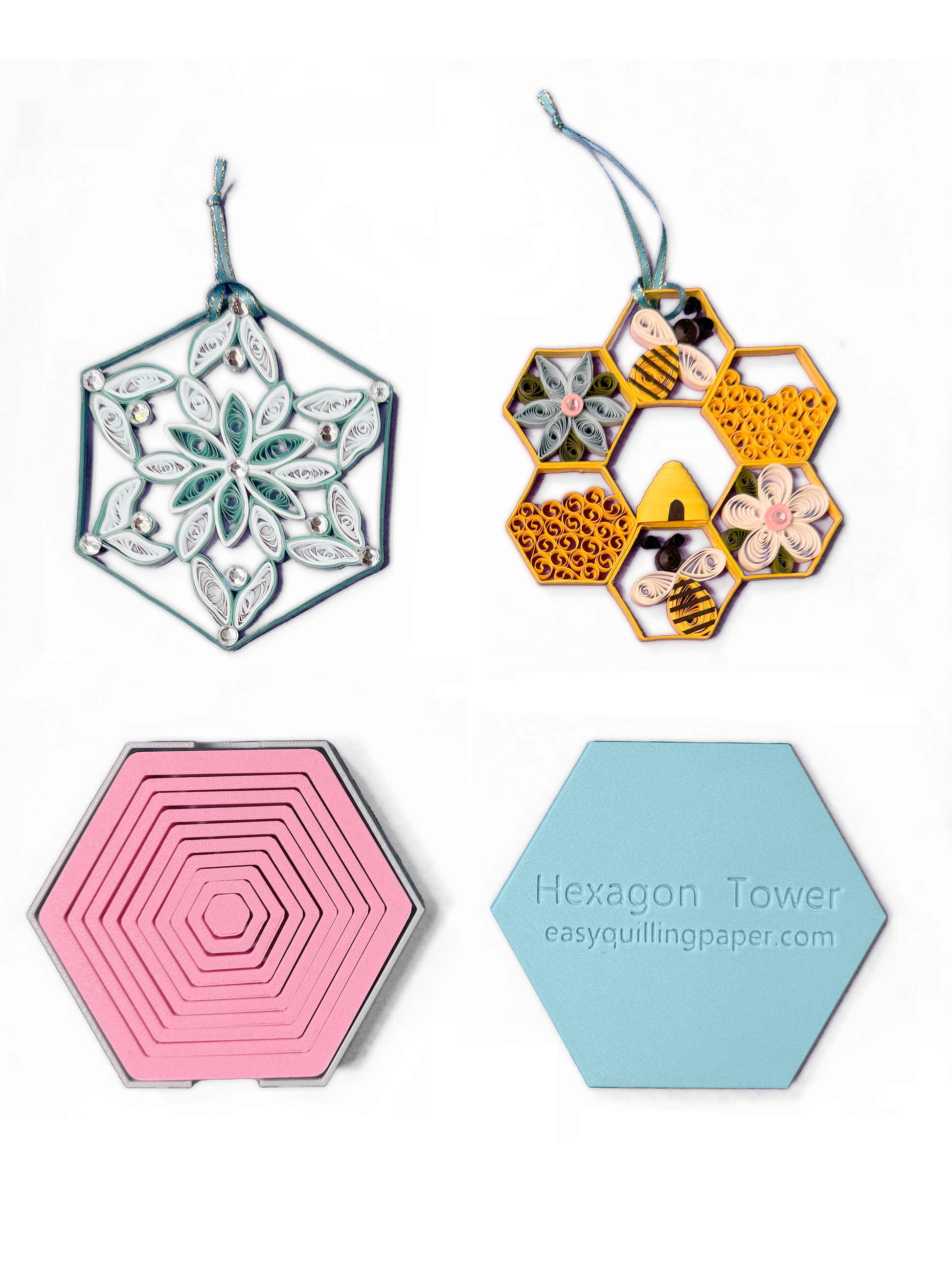 hexagon quilling tool. paper shaping tool. hexagon paper art tool.