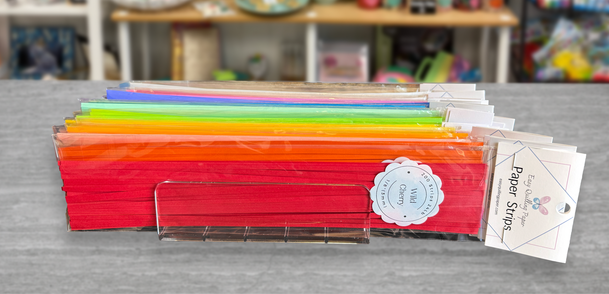 flat quilling paper easy to organize. quilling paper storage. quilling strip organization.