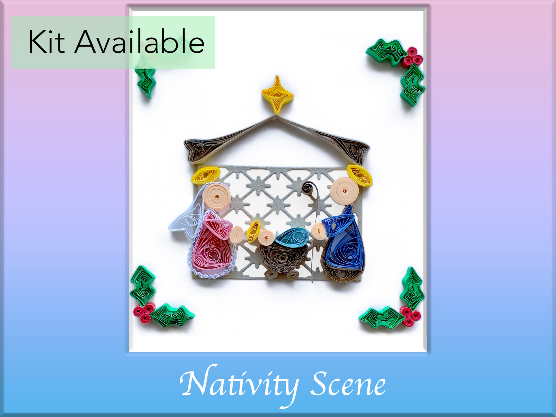 quilled nativity scence template. easy nativity scene quilling kit. tutorial for making quilling nativity scene. easy Christmas quilling. quilled Christmas cards.