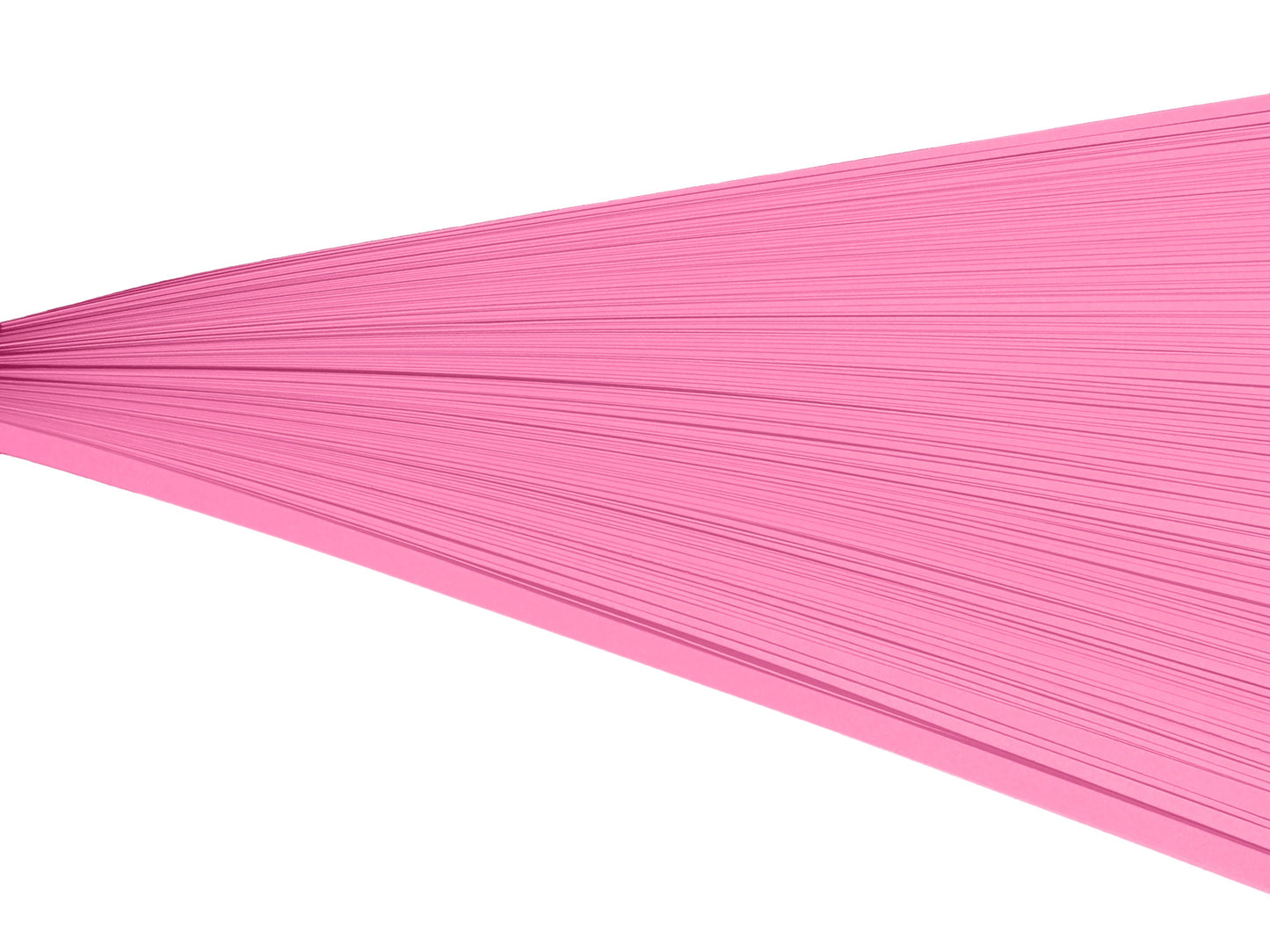 Pink quilling strips on their side against a white background.