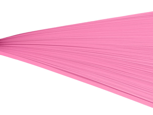 Pink quilling strips on their side against a white background.