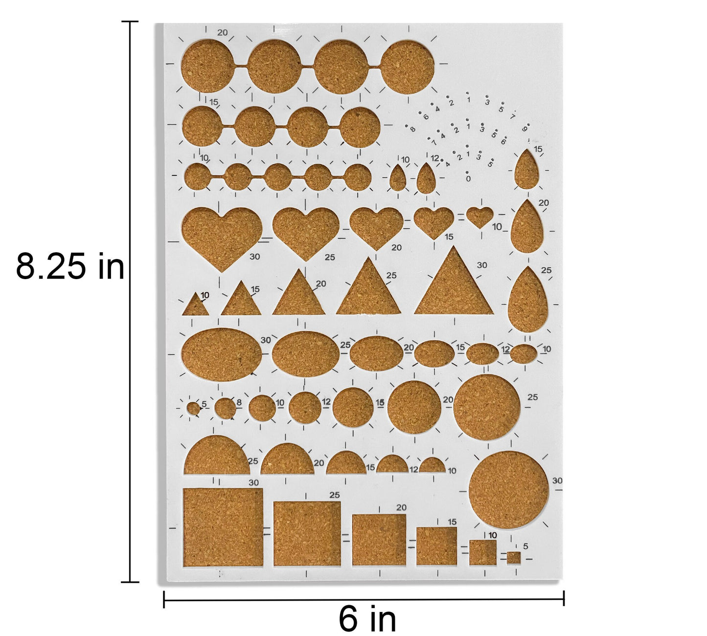 Shapes Template Ruler with Cork Board