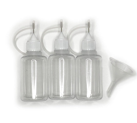 Glue Bottle with Precision Tip: Set of 3 with funnel.